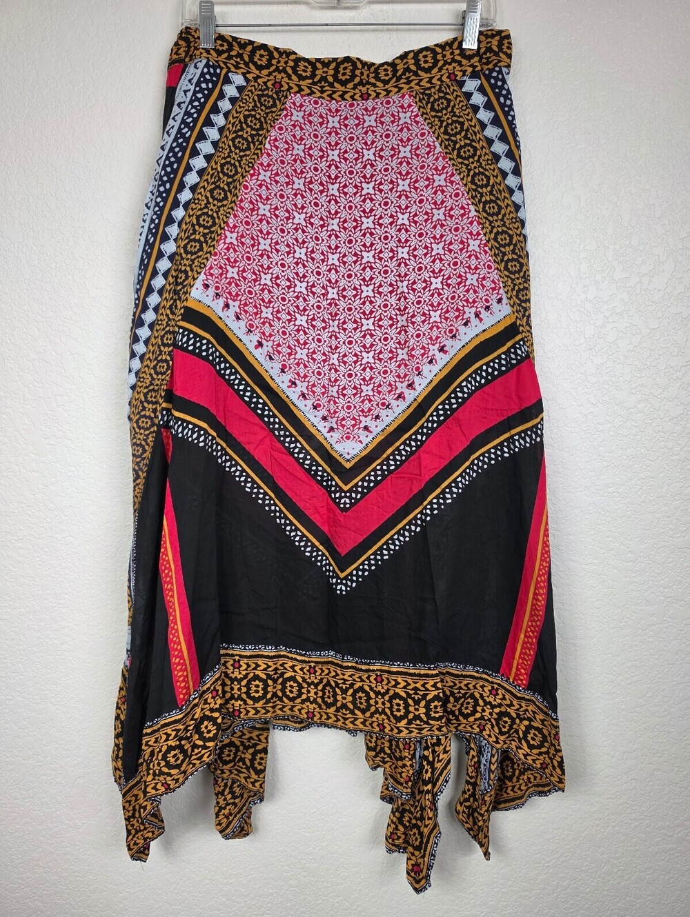 Free People Large Printed Rayon Midi Skirt